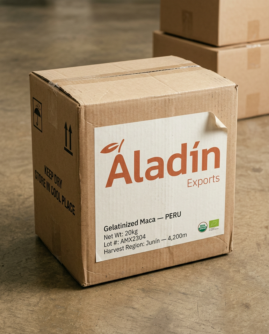 Maca root product specimen 1 — Aladin Exports quality review